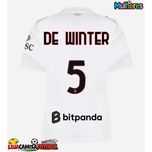 Camisa de Futebol AC Milan Koni De Winter #5 Equipamento Secundário Mulheres 2026-27 Manga Curta